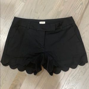 J. Crew Factory 4” Black Scalloped Shorts - Size 2